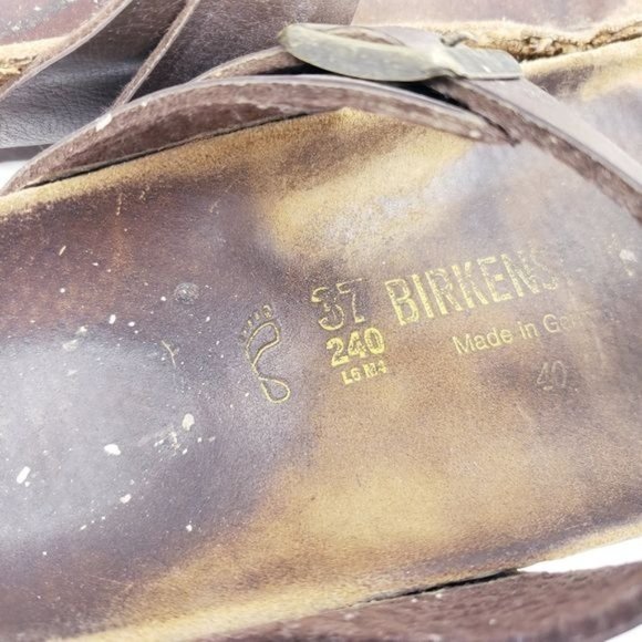 Birkenstock Gizeh Brown Slip On Leather Thong Sandals Women's Size 6 - Picture 11 of 12